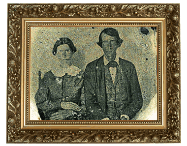 an old photo of a couple